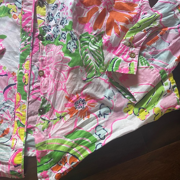LILLY PULITZER Button Down 100%Cotton Shirt size medium for Target - Picture 5 of 8